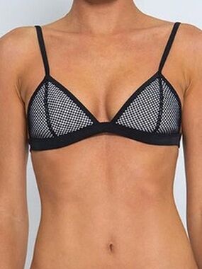 triangl swimwear Black Mesh Triangle Bikini Top Size XS